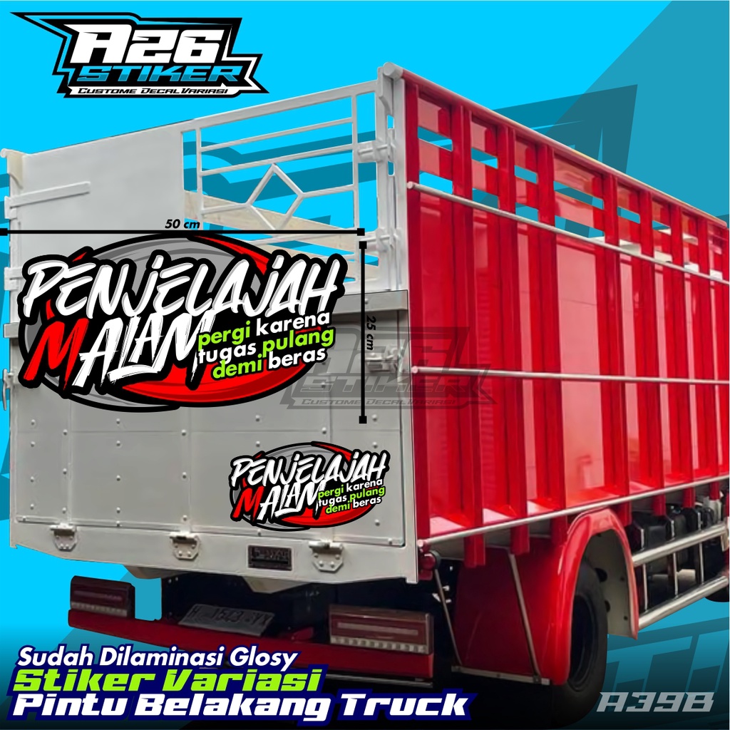 Stiker Pintu Bak Belakang PENJELAJAH MALAM Ukuran 50 X 25 CM, all Truk Canter, Ragasa, Tepak Umplung