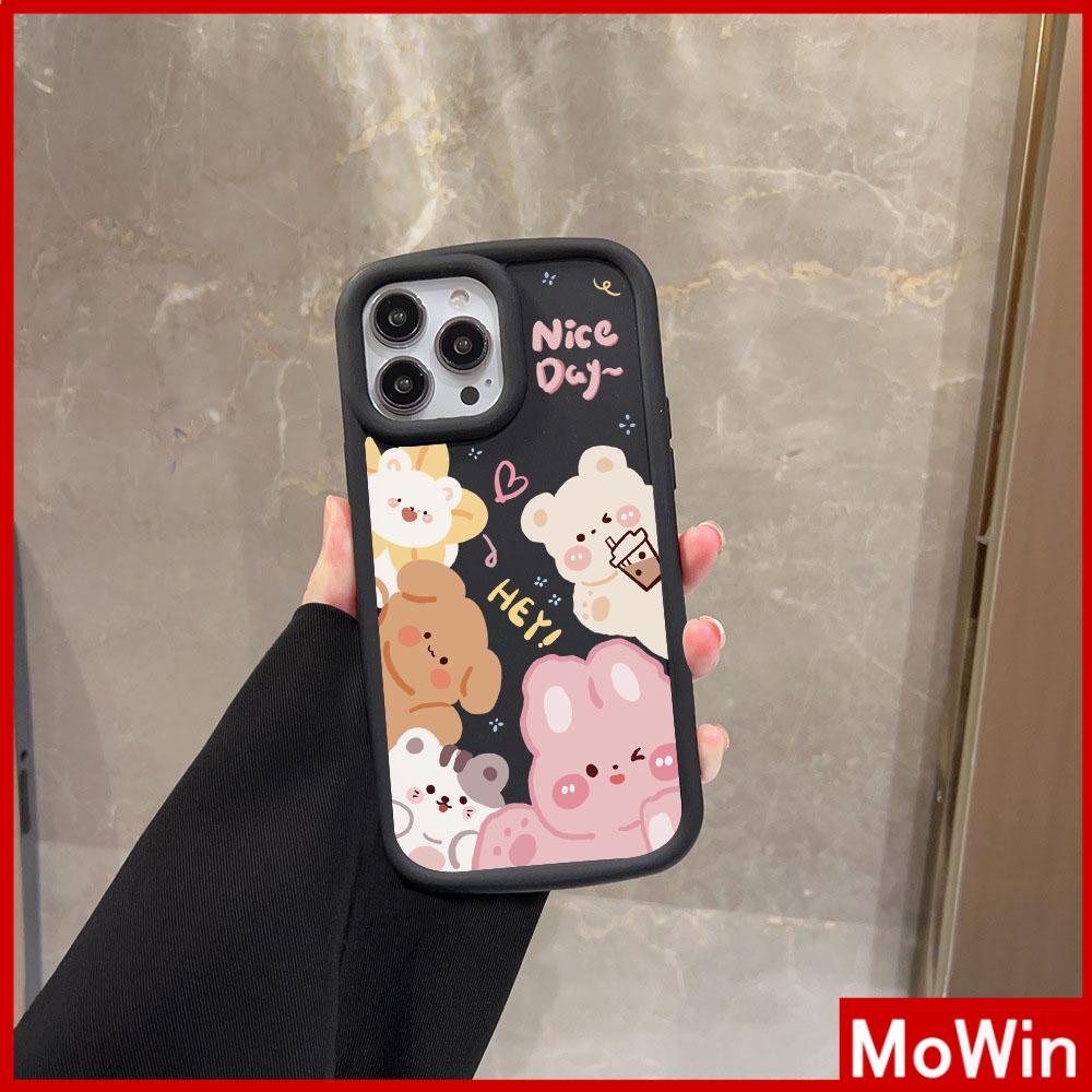 For iPhone 14 Pro Max iPhone Case Matte TPU Soft Case Black Beige Airbag Shockproof Protection Camera Cute Cartoon Compatible with iPhone 13 Pro max 12 Pro Max 11 xr xs max 7Plus