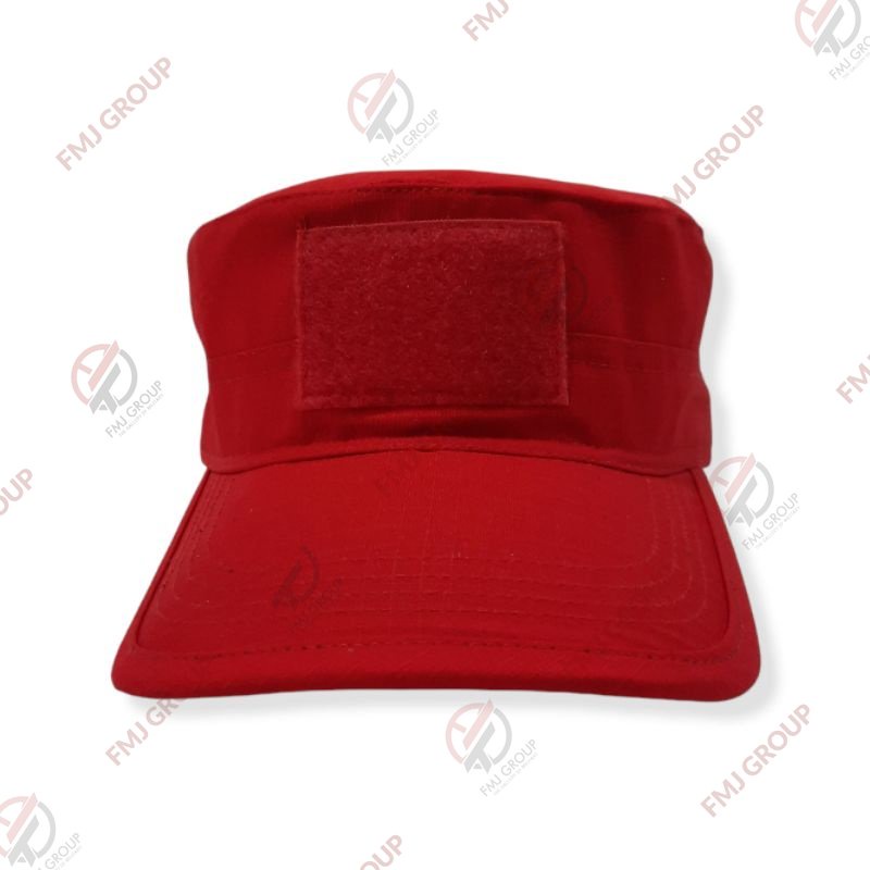 Topi Komando Tactical Merah Polos / Topi Reascue / Topi Pemadam Velcro