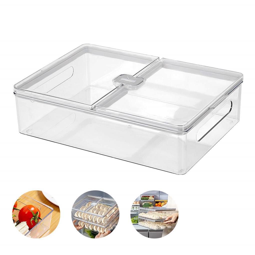 Stackable Flip Refrigerator Storage Box Breathable Kitchen Kotak Pengawet Pangsit Kulkas Kapasitas Besar Transparan Disegel Karton Dengan Flip Untuk Kulkas Dapur Rumah