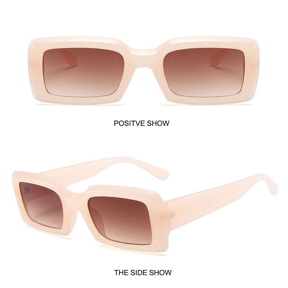 R-flower Rectangle Sunglasses Ins Populer Permen Warna UV400 Shades