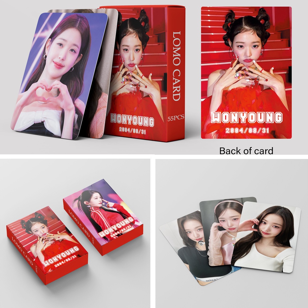 55pcs/box WONYOUNG IVE Photocards Kartu Lomo Jang Won Young Kpop Postcards