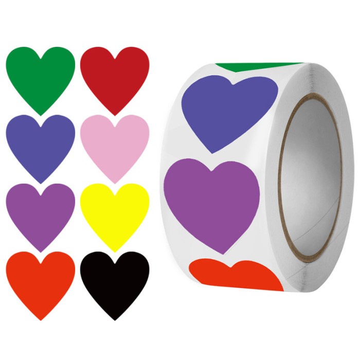 

Tape Isolasi Stiker Motif Hati Warna-Warni (500 Stiker)