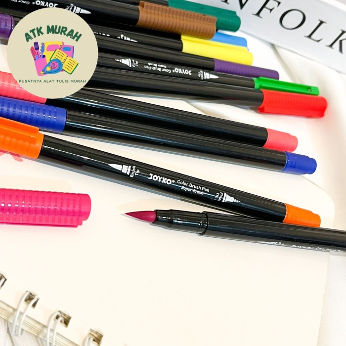 

JOYKO Color Brush pen isi 12 Super Brush Dual tip Duble brush alat tul