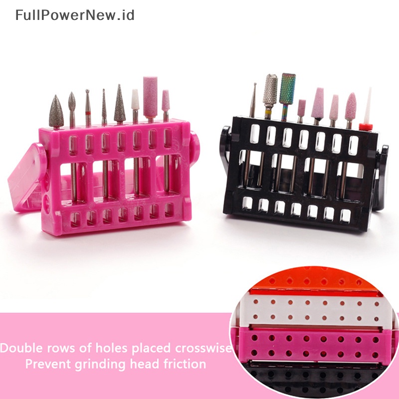 Power Manicure Alat Kepala Gerinda Display Stand 16 Lubang Gerinda Head Rack Storage Box ID