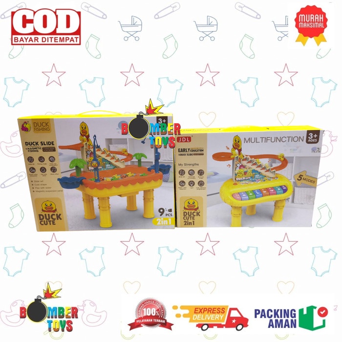 MAINAN ANAK TANGGA BEBEK Pancingan Pancing  Mewah Besar Kado Terbaik DUCK WITH FISHING PIANO MUSIC FUN SERU