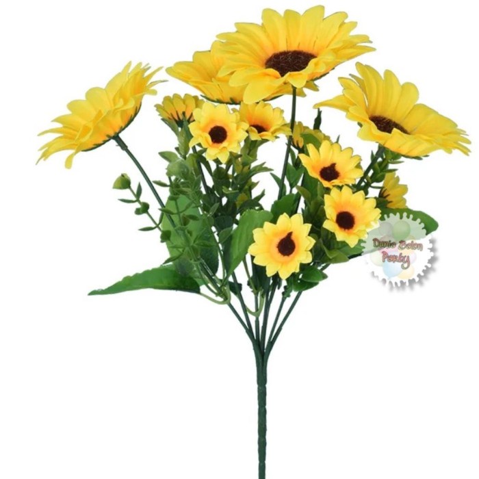 Bunga Matahari X4 / Artificial Sunflower / Bunga Hias Plastik Matahari