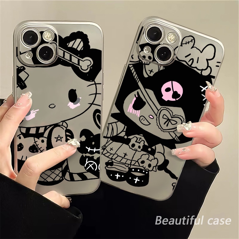 IPHONE Soft Phone Case Kompatibel Untuk Iphone14 13 12 11 Pro XS Max XR X8 7 6S Plus Mini Casing Kucing Lucu Electroplate TPU Silikon Shockproof Cover