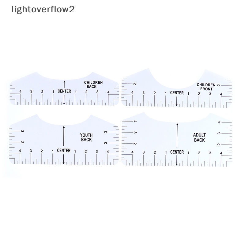 [lightoverflow2] 8pcs T-shirt Ruler Guide Alat Perata Leher V Ke Pusat Desain Pengukuran [ID]