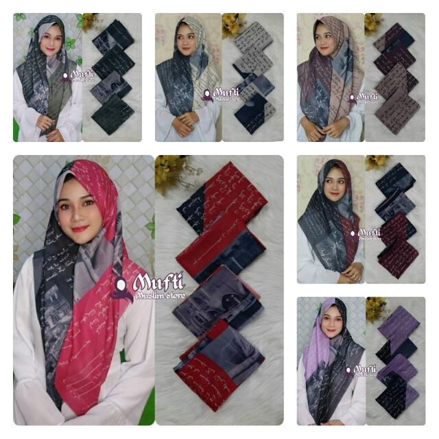 HIJAB KERUDUNG JILBAB  SEGI EMPAT VOAL  MOTIF   KORAN ARABIC  SANTRI KOREAN   KEKINIAN VIRAL MODERN 