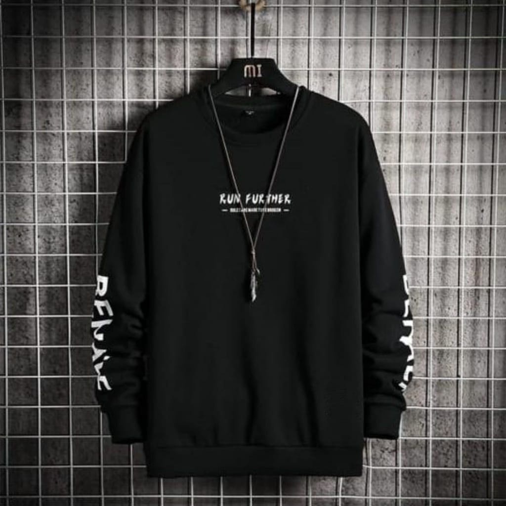 COD/DS2/ KAOS DISTRO PRIA LENGAN PANJANG RUN FURTHER BAHAN BABYTERRY