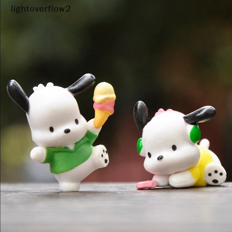 [lightoverflow2] 5pcs/set Kawaii Sanrios Anime Pochacco PC Dog Ornaments Q Version Gacha PVC Angka DIY Patch Aksesoris Boneka Hadiah [ID]