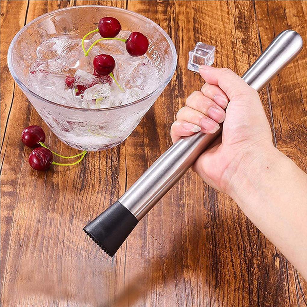 2buah Cocktail Muddler Mixing Spoon Set Pola Spiral Shaker Metal Mojito Alat Pengaduk Memutar Peralatan Makan Bar Rumah