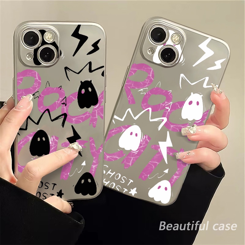 IPHONE Rock City Soft Phone Case Kompatibel Untuk Iphone14 13 12 11 Pro Max XS XR X8 7 6S Plus Casing Mini Electroplate TPU Silikon Shockproof Cover