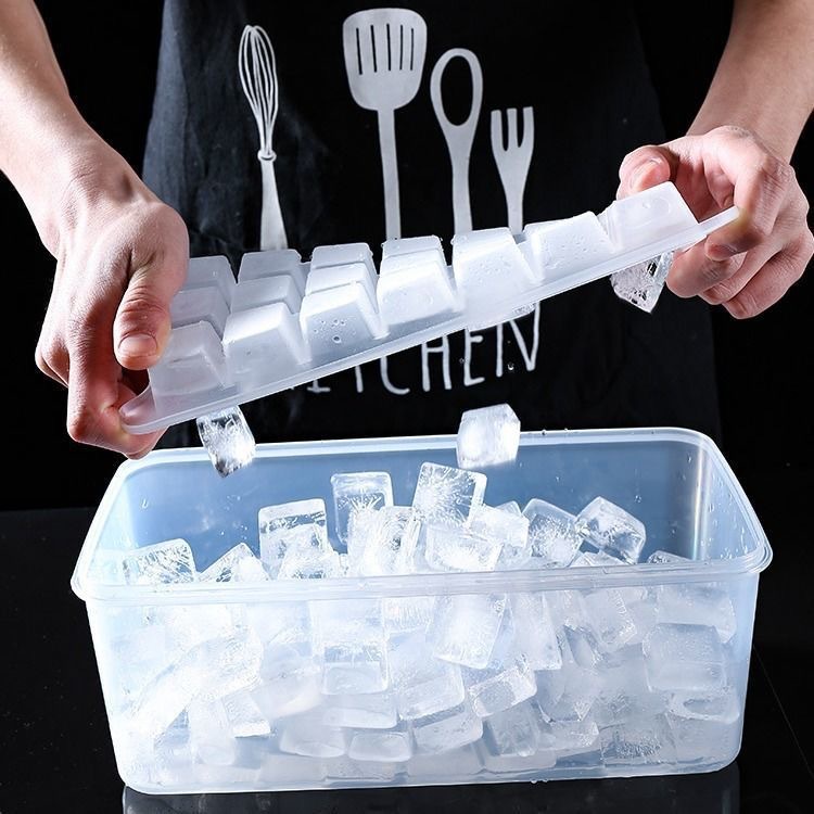 Kapasitas Tinggi PP Es Batu Membuat Tray Ice Bucket Cetakan Food Grade DIY Ice Ball Maker Cepat Beku Silikon Silinder Cangkir Dengan Tutup Es Batu Kotak Penyimpanan Aksesoris Dapur