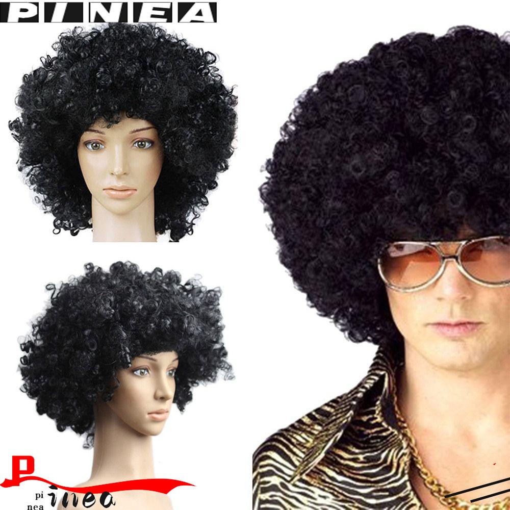 Nanas Hitam Afro Keriting Wig Hadiah Berbagai Badut Berwarna Cosplay Karnaval Pesta Properti Rambut Keriting