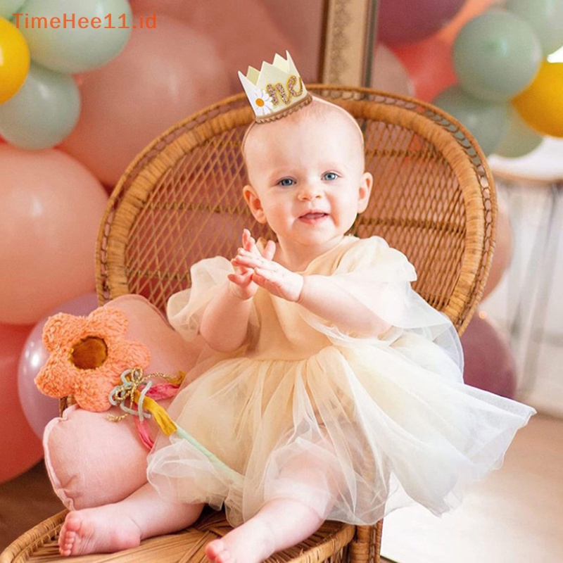 Timehee One Year Felt Crown Topi Pesta Ulang Tahun Topi Anak Happy 1st Birthday Party Decor ID