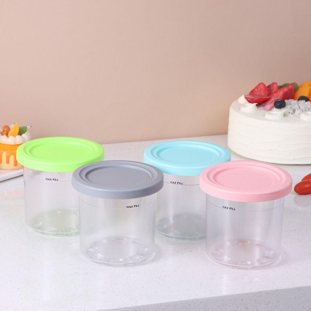 2/4pcs Ice Cream Pints Cup Kotak Botol Anti Bocor Toples Penyimpanan Gadget Dapur Untuk Ninja Creami For For For Ninja