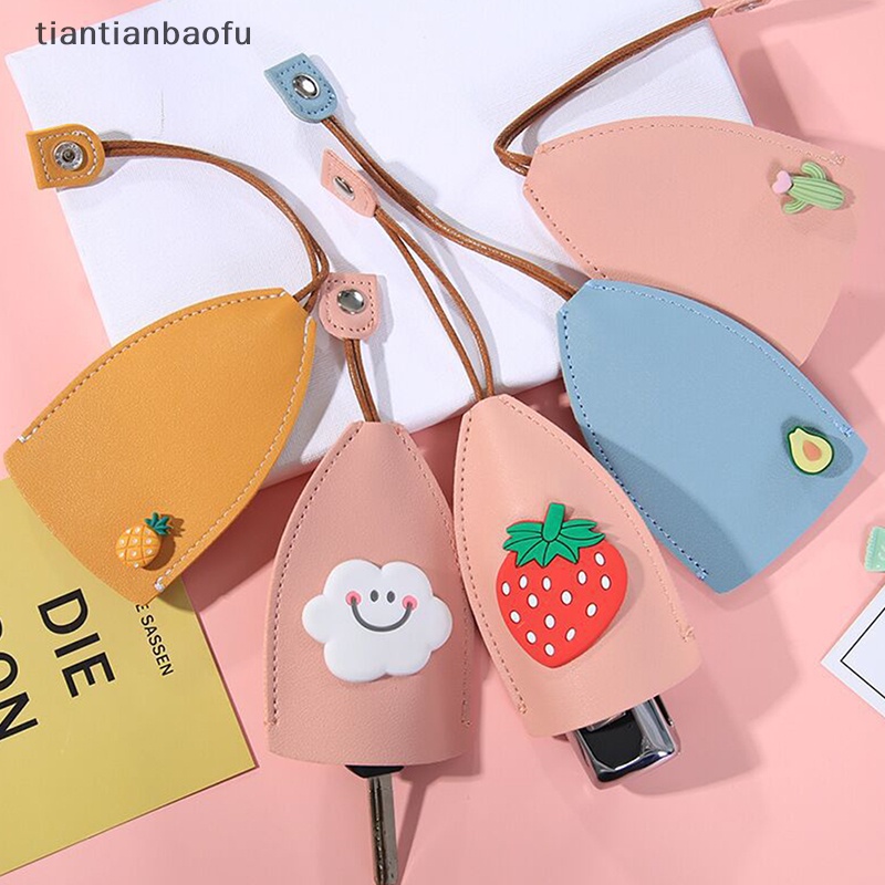 [tiantianbaofu] Buah-buahan Lucu Jenis Tarik Tas Kunci PU Pelindung Tempat Kunci Mobil Case Dompet Kulit Baru Keychain Pouch Bag Cover Key Organizer Butik