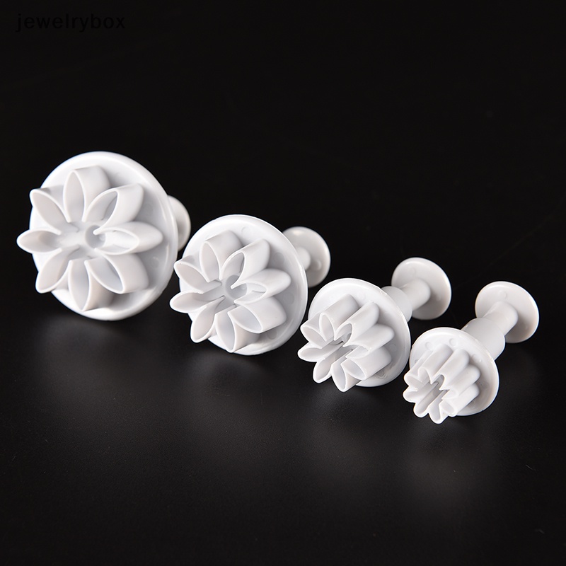 [jewelrybox] 4x Cake Fondant Sugarcraft Decor Cetakan Kue Kering Mold Plunger Daisy Flower Cutter Butik