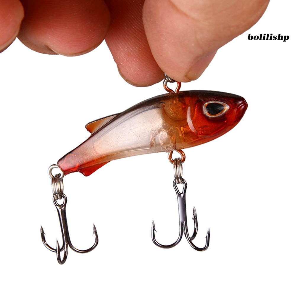 Bo-4.5cm/4g Umpan Palsu 3D Mata Lingkaran Ganda Berduri Treble Hook VIB Umpan Untuk Angling