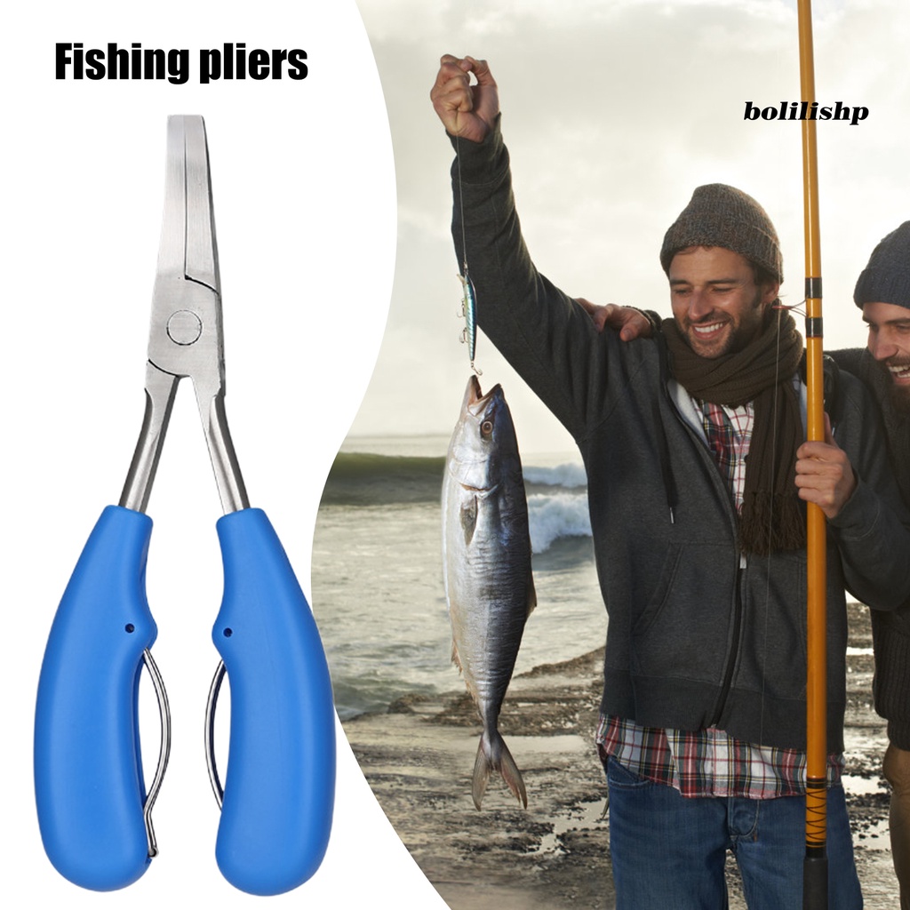 Bo-tang Mancing Multifungsi Good Bite Force Stainless Steel Kekuatan Tinggi Memancing Line Hook Flat Nose Tang Fishing Tackle