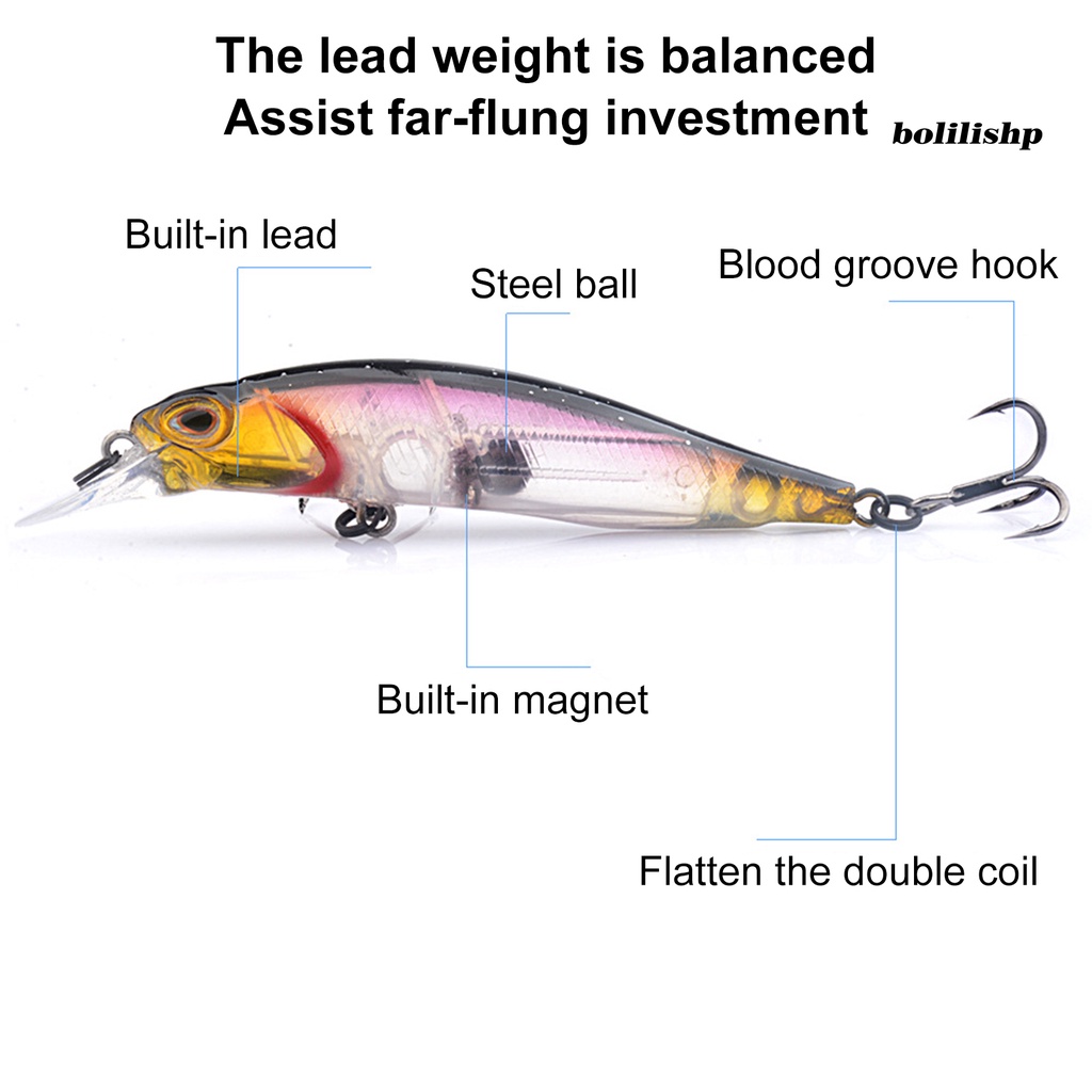 Bo-8.4g Umpan Umpan Kait Tajam Semua Aplikasi Air Meningkatkan Tingkat Memancing Built-in Ikan Kecil Hovering Colorful Artificial Lure Outdoor Fishing