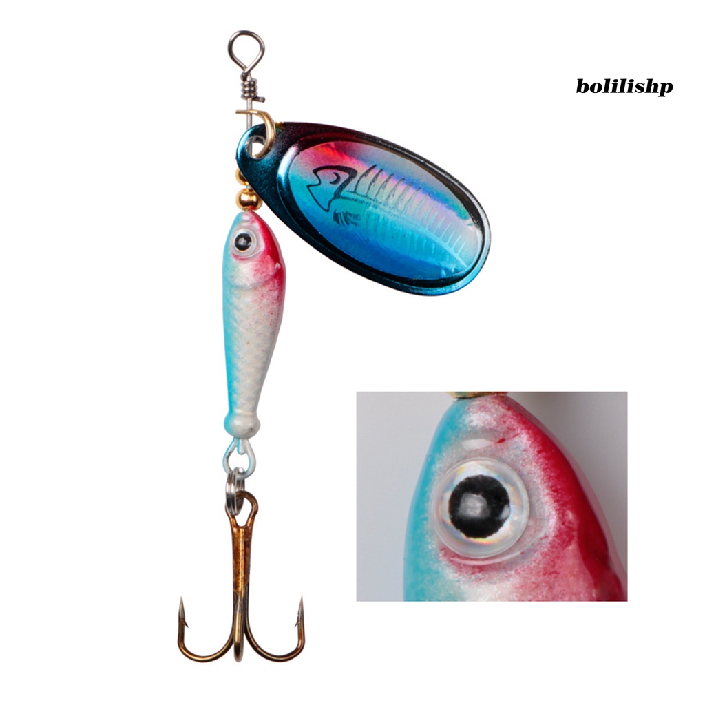 Bo-9g/7cm Umpan Pancing Bentuk Hidup Tahan Air Rotary Payet Treble Hook Reusable Angling Stainless Tajam Hook Spinner Umpan Perlengkapan Memancing