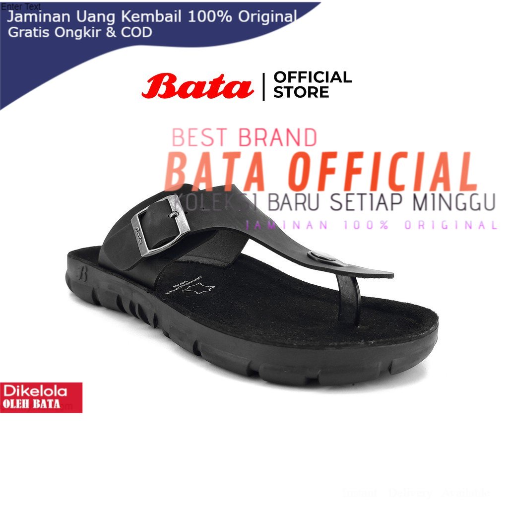 Bata Sandal Pria Energyzer Black Bata Sandal Pria Slop Hitam Energyzer Anti Selip