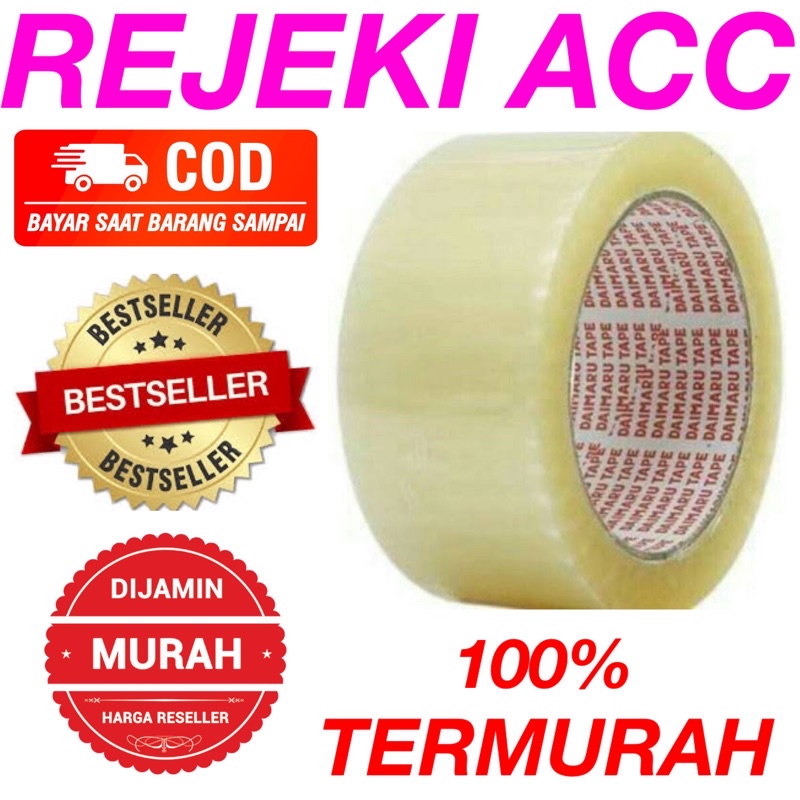 

Lakban Rabbit Tape 2” Warna Bening Solatip Isolasi 100 Yard 2 inch jajan sekumpul