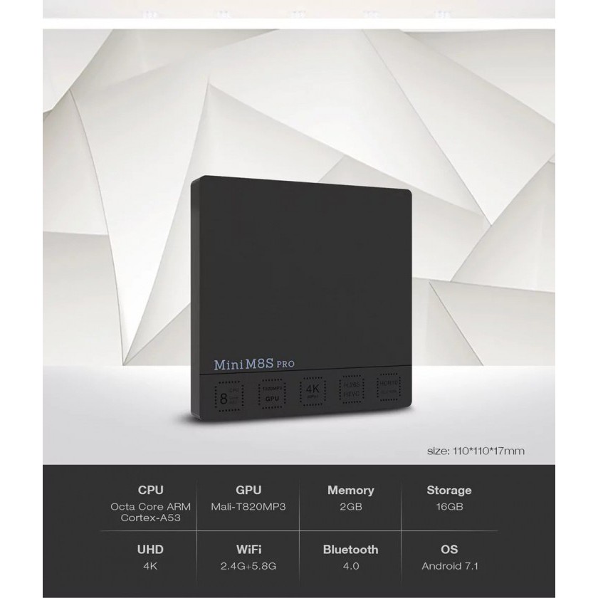 AKN88 - MINI M8S PRO-C 2GB 16GB Android TV Box Bluetooth FULL KODI dan APP