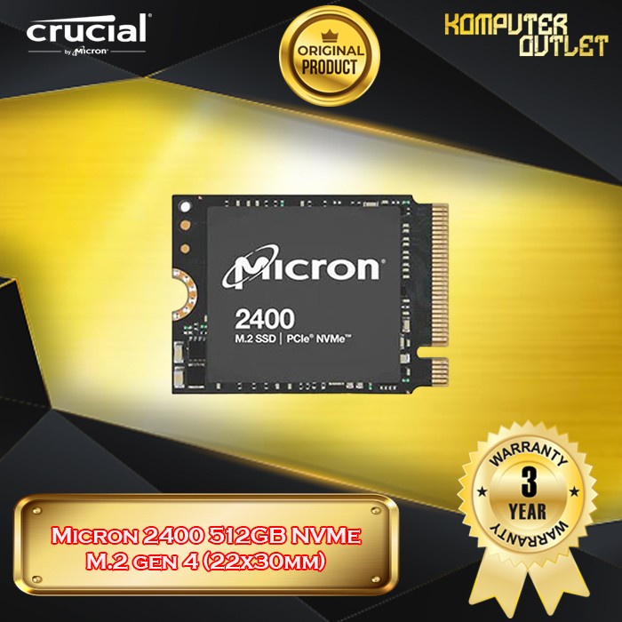 Jual CRUCIAL MICRON 2400 NVME 512GB (22x30mm) SSD M.2 2230 PCIE 4x4 GEN  Shopee Indonesia
