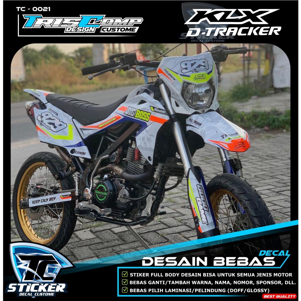 Dekal Stiker KLX BF / G / Extreme FULL BODY Desain Bebas -  Decal Sticker Motor Cross KLX 150 BF / D