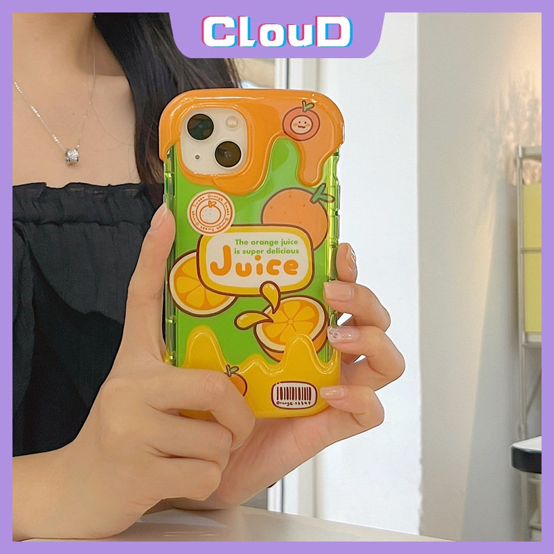 Musim Panas Fruits 3D Ice Cream Cute Case Kompatibel Untuk IPhone 7Plus XR 11 13 14 12 Pro Max 7 8 Plus X XS Max SE 2020 8Plus INS Korea Peaches Jeruk Silicon Lembut Penutup Belakang