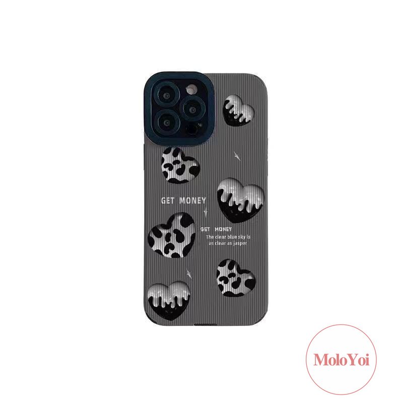 Casing Ponsel Tpu Silikon Shockproof Kompatibel Untuk IPhone 7Plus 11 13 14 12 Pro Max7 8 Plus 11 Pro MAX XS XR X MAX Tekstur Kulit Mewah Cream Cinta Hati Soft Cover