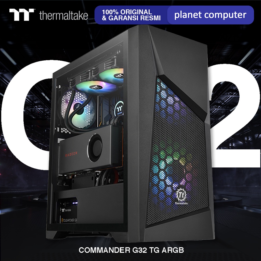 Commander G32 TG ARGB Mid-Tower Chassis PC Case Casing Tempered Glass