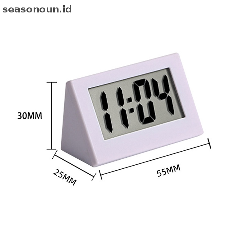 Seasonoun 1pc Kamar Tidur Sederhana Kecil Jam Tangan Elektronik Portable Orang Tua Besar Kata Meja Ujian Siswa Bisu Jam Desktop Mini Rumah LCD Digital.