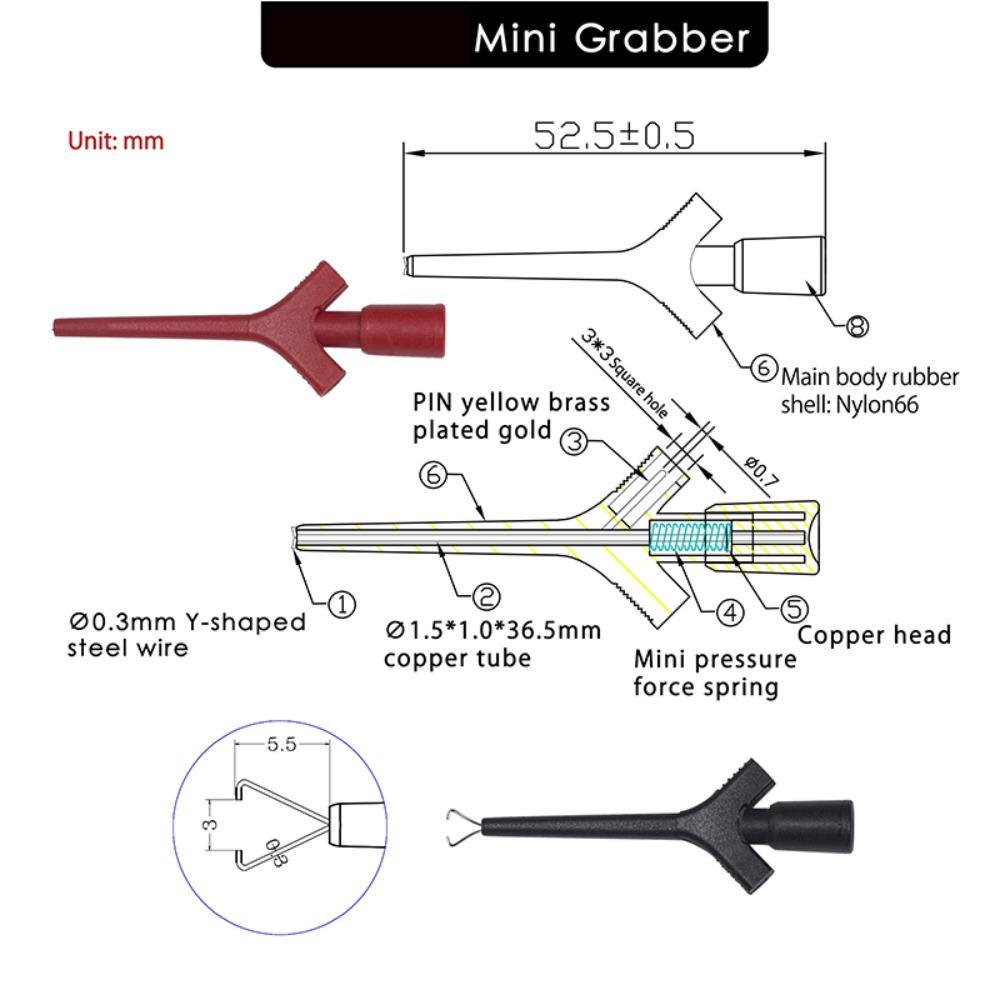 TOP Klip Tes SMD Mini Untuk Adapter Programming Leads Cable Test Clips IC Test Claw Test Clamp Logic Analyzer