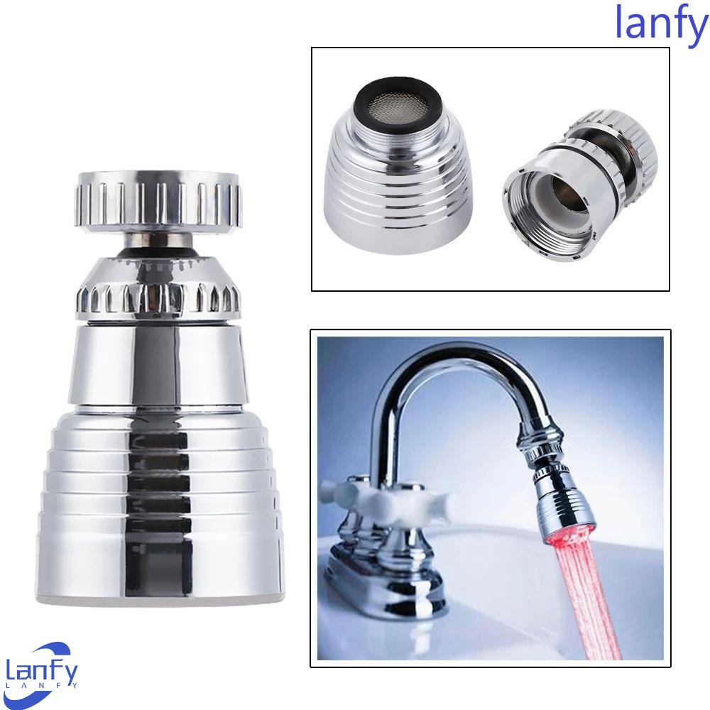 Lanfy Keran Hemat Air Sensitif Cahaya-up Shower Head Aerator Dapur Kamar Mandi LED Faucet Adapter