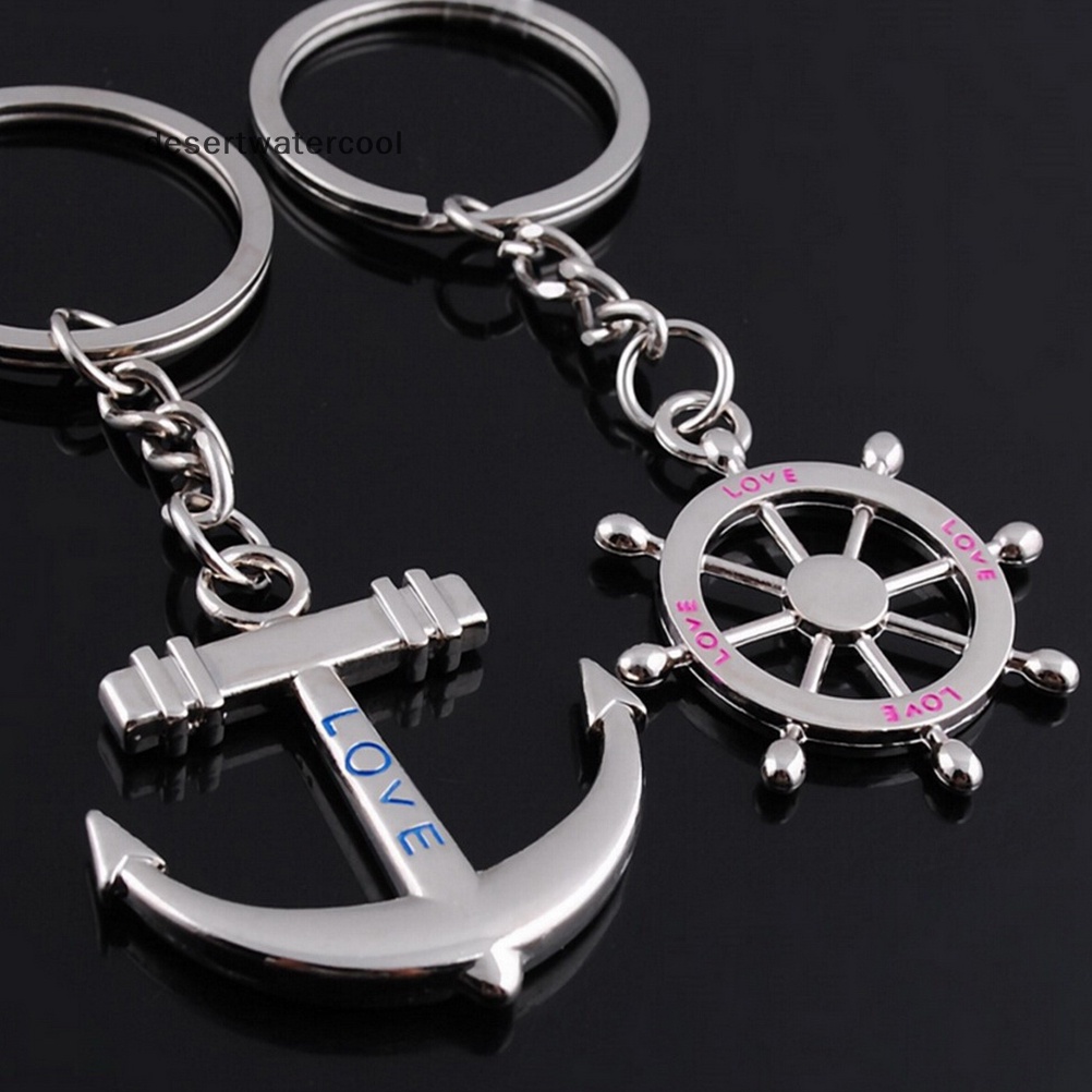 Deid 2pcs Fashion Cinta Hati Gantungan Kunci Keyfob Pasangan Romantis Gantungan Kunci Hadiah Kekasih Martijn