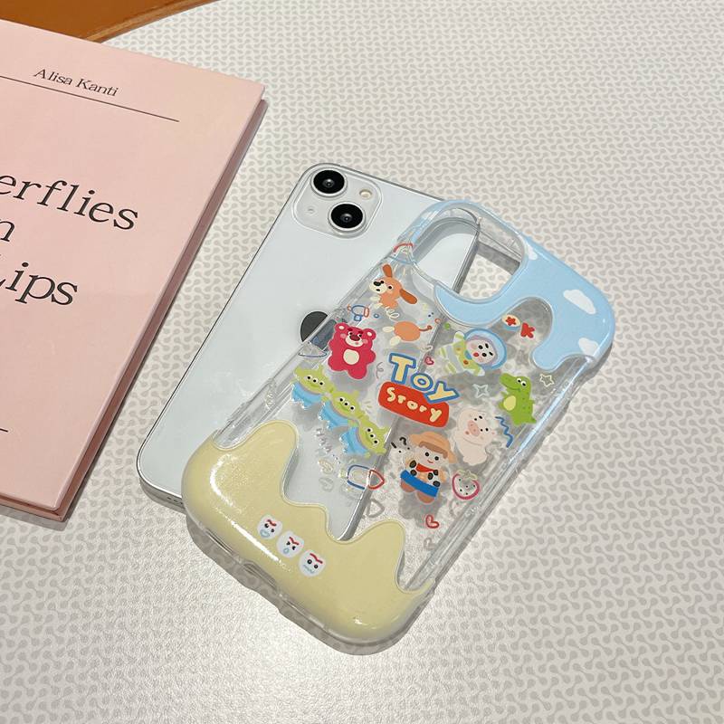 【3D Ice Cream】Cute Clear Toy Story Soft Case IPhone 7 8 Plus XR XS Max 11 12 13 14 Pro Max 14 Plus for Women Girl Gift Cartoon Disney