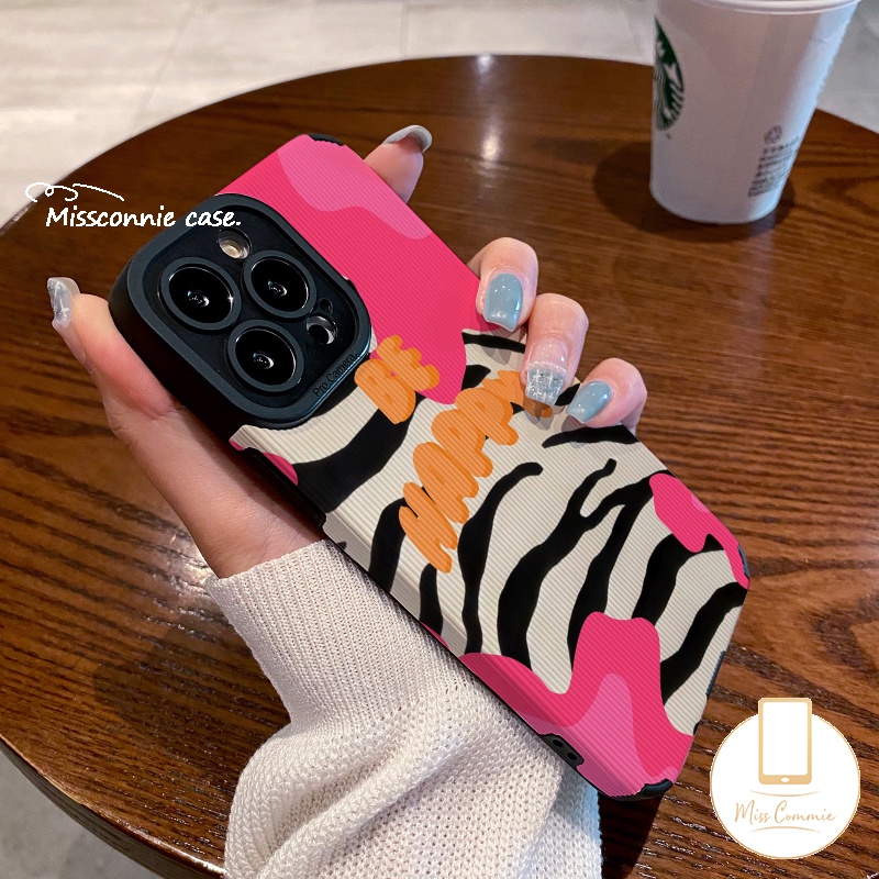 IPHONE Casing Ponsel Leopard Fashion Untuk Iphone7 8 Plus11 13 14 12 Pro Max X 7Plus XR XS Max Tekstur Kulit Mewah Motif Zebra Shockproof Silikon Lembut Tpu Cover