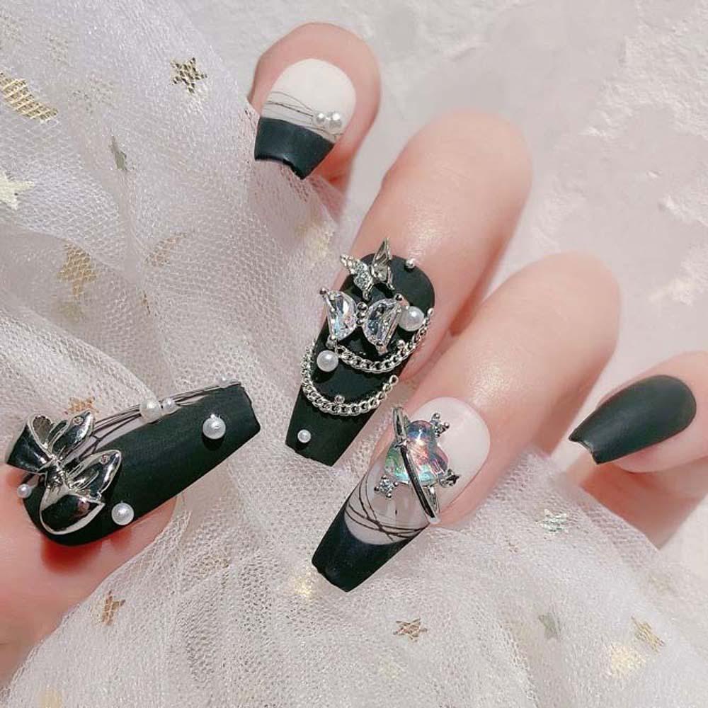 Mxbeauty Dekorasi Nail Art Zirkon Gadis Cinta Hati Liontin Manikur Aksesoris Kristal Nail Art Berlian