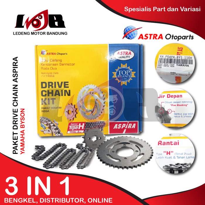 Aspira Gear Set Byson Drive Chain Rantai Roda Gir Depan Gear Belakang