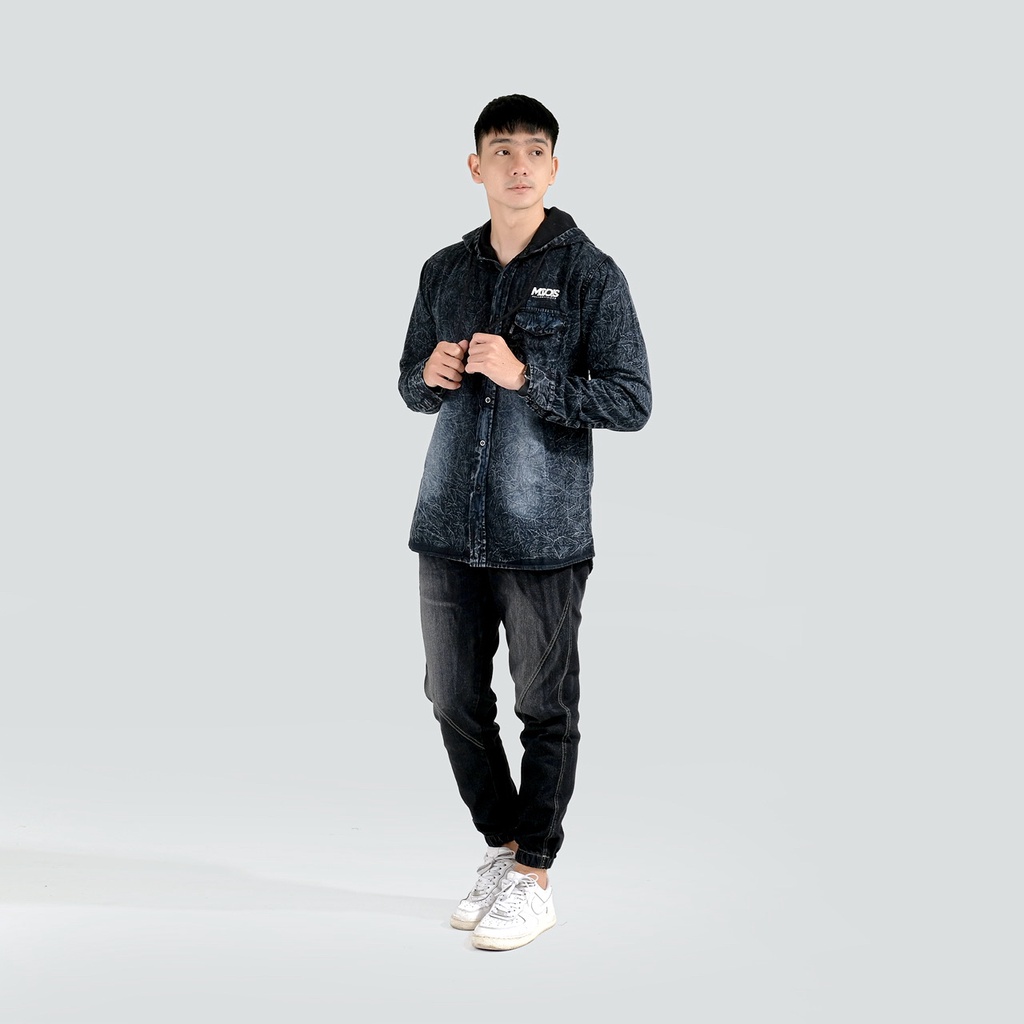 Mcvois Hoodie Jeans Semi Denim Blackwash Premium Distro