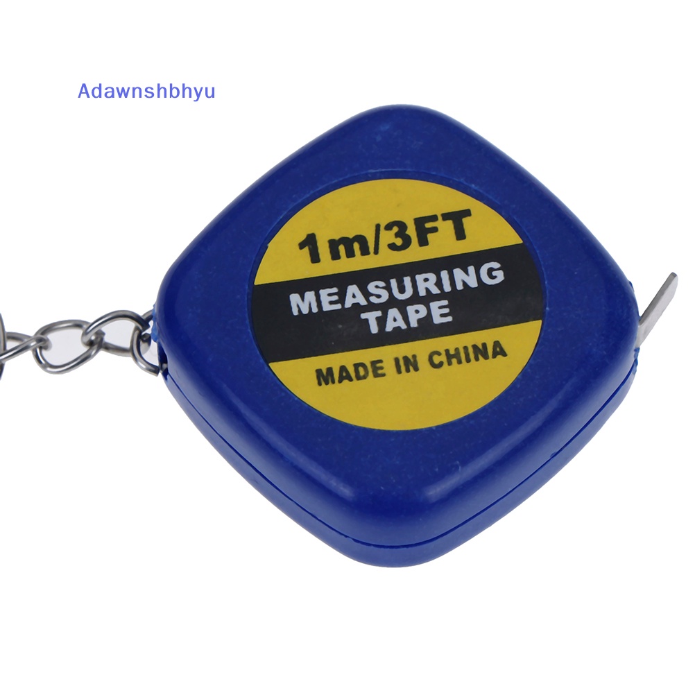 Adhyu 1Pc Gantungan Kunci Mini key ring Mudah Ditarik tape measure Tarik Penggaris 1m ID