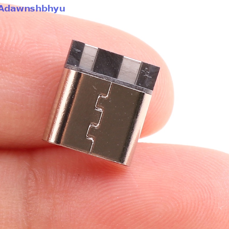 Adhyu 10pcs Type-C 2pin Solder Female 3A Soket Arus Tinggi Konektor USB ID