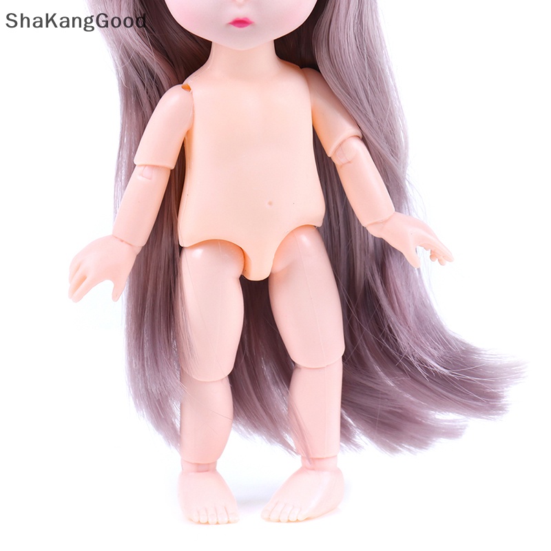 Selip 16cm Boneka Lucu Mini 13memotong Bersambung Baby Doll Pink Perak Rambut Telanjang Tubuh  Skk