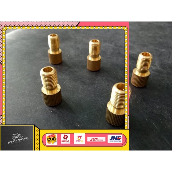 Adaptor Pompa Pentil Ban Sepeda Balap Fixie Mtb Road Bike Kuningan Sambungan Fresta