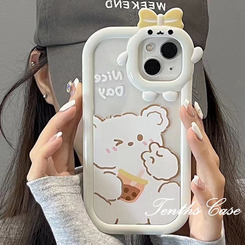 Untuk OPPO A78 A17 A17K A57 A77 A76 A96 A16 A16s A15 A15s A16k A16e A74 A54 A95 A94 A31 A5 A9 2020 Reno 7Z 6Z 5Z 6 5 A3s A12e A5s A12 Monsters Cover Beruang Lucu Casing Ponsel